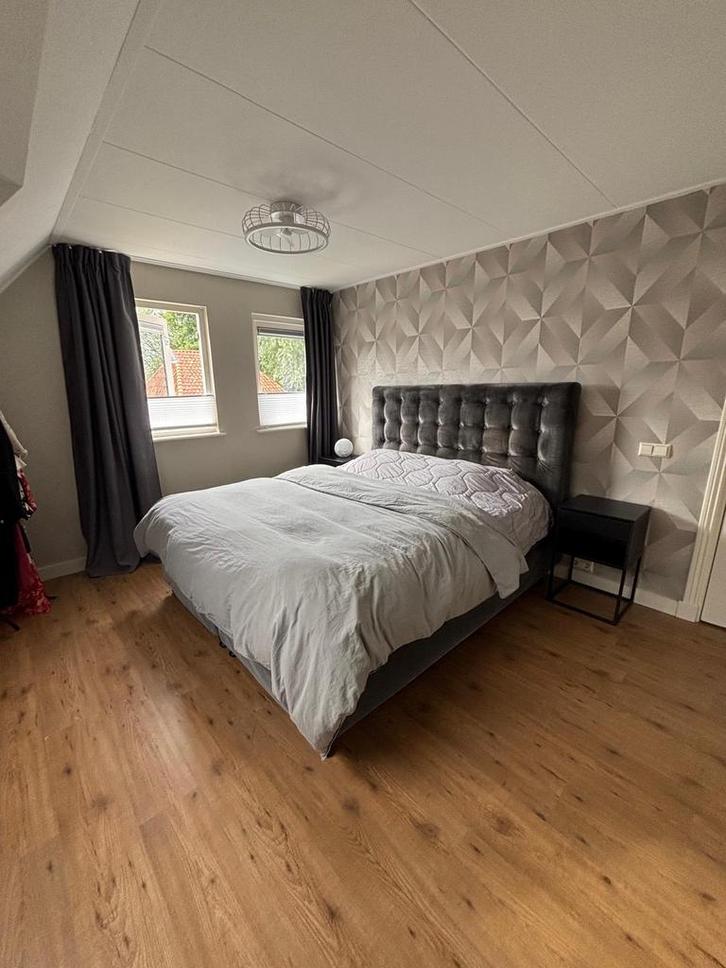 IKEA Boxspring Kongsfjord 180x200, Huis en Inrichting, Slaapkamer | Bedden, Gebruikt, Tweepersoons, 180 cm, 200 cm, Stof, Grijs