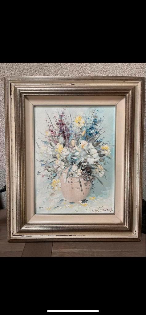 Bloemenstilleven Schilderij G.J. Ernens, Antiek en Kunst, Kunst | Schilderijen | Klassiek, Ophalen