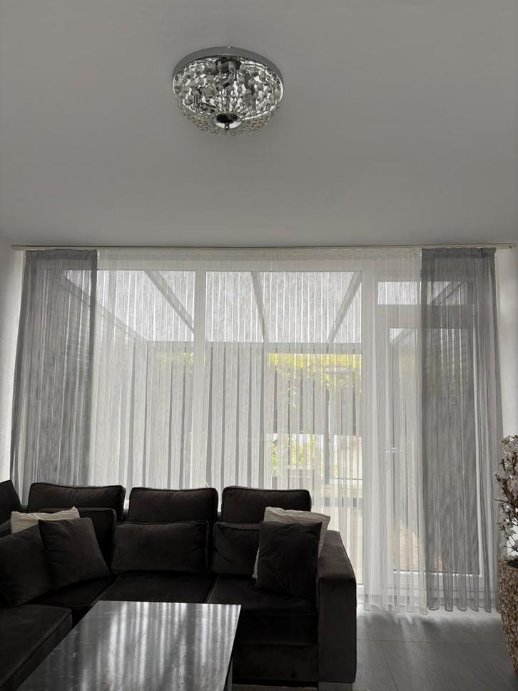 2 x gordijnen woonkamer, Huis en Inrichting, Stoffering | Gordijnen en Lamellen, Zo goed als nieuw, 200 cm of meer, 200 cm of meer