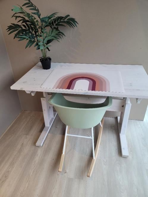 LIFETIME Kidsrooms Bureau Klein Dubbel Verstelbaar Whitewash, Huis en Inrichting, Bureaus, Zo goed als nieuw, Bureau, In hoogte verstelbaar