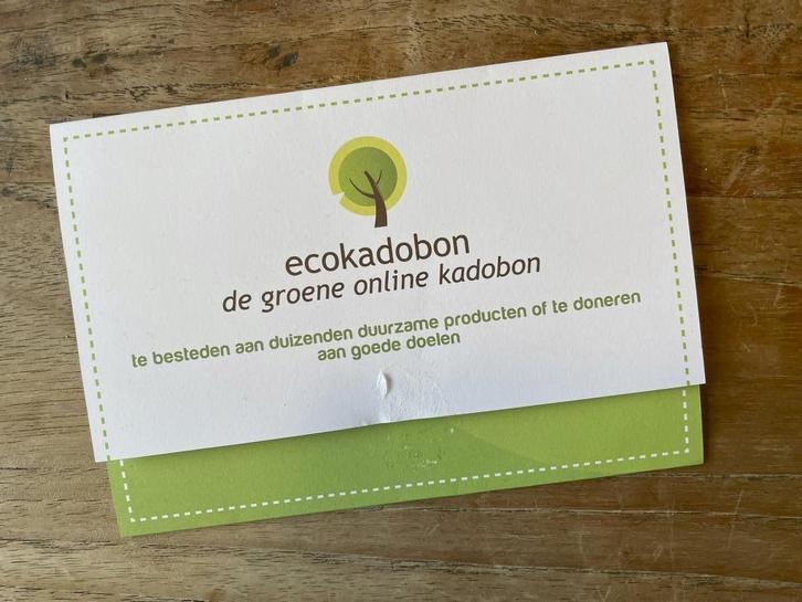 Ecokadobon cadeaubon t.w.v. 50 euro geldig t/m 31 dec. 2025, Tickets en Kaartjes, Kortingen en Cadeaubonnen, Eén persoon, Overige typen