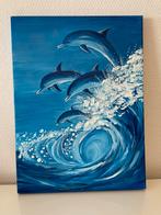 Schilderij met dolfijnen, Ophalen of Verzenden