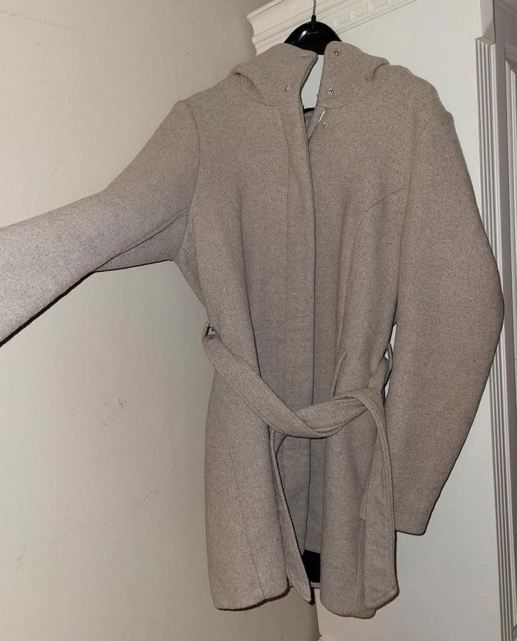 Wollen winterjas Only maat M...ZGAN!, Kleding | Dames, Jassen | Winter, Zo goed als nieuw, Maat 38/40 (M), Beige, Ophalen of Verzenden