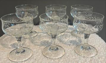 Kristal Servies Glazen - Cognac, Wijn, Champagne - Antiek beschikbaar voor biedingen
