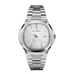 Poedagar Herenhorloge - Zilver/Wit - 41mm, Sieraden, Tassen en Uiterlijk, Horloges | Heren, Overige merken, Staal, Polshorloge