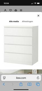Malm ladekast met 4 laden, Huis en Inrichting, Kasten | Ladekasten, Ophalen, Kunststof, Gebruikt, 100 tot 150 cm