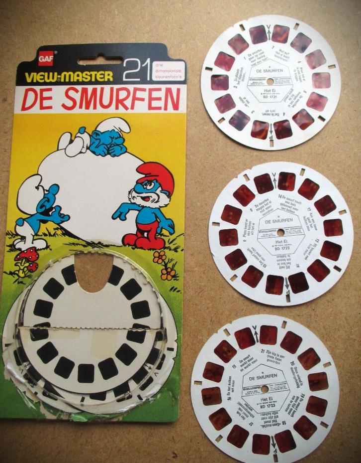 View-master Smurfen BD 172~1977~Reels in blister~Smurfjes, Verzamelen, Film en Tv, Gebruikt, Tv, Gebruiksvoorwerp, Ophalen of Verzenden