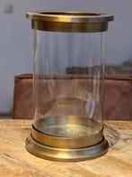 Stijlvol windlicht van glas & messing – tijdloze eyecatcher, Ophalen, Gebruikt