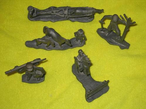 Vijf tinnen figuren met keur merkje, Antiek en Kunst, Curiosa en Brocante, Verzenden