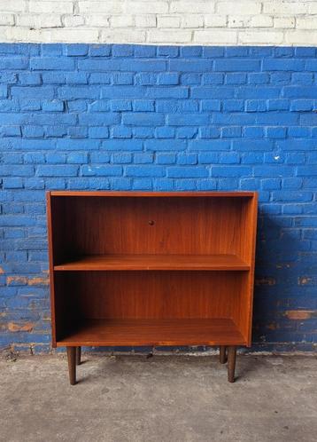 Vintage teak boekenkast, Denemarken 1960s beschikbaar voor biedingen