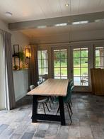 Eettafel eikenhout 220x90, Huis en Inrichting, Ophalen, Eikenhout, 50 tot 100 cm, Zo goed als nieuw