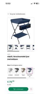 VidaXP Verschoontafel ijzer marineblauw, Caravans en Kamperen, Ophalen of Verzenden, Zo goed als nieuw, Campingstoel