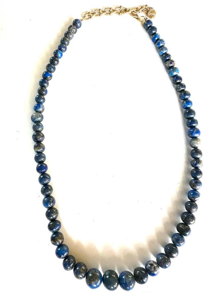 Lapis Lazuli verstelbare vintage ketting, Sieraden, Tassen en Uiterlijk, Kettingen, Gebruikt, Overige materialen, Blauw, Met edelsteen