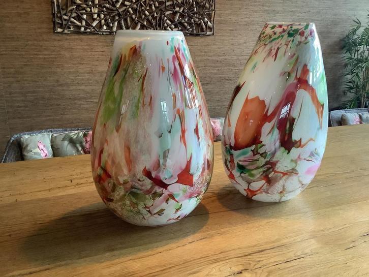 2 Prachtige vazen fidrio  organic 40 cm hoog . Nieuwstaat !, Huis en Inrichting, Woonaccessoires | Vazen, Zo goed als nieuw, Overige kleuren