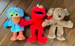 3 Handpoppen poppenkastpoppen Pino Elmo Tommie Sesamstraat, Ophalen of Verzenden, Zo goed als nieuw, Overige typen