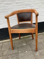 Stevige antieke  burostoel, eiken, met armleuningen, Ophalen of Verzenden