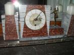 Antieke marmeren klok met 2 kandelaars, Antiek en Kunst, Antiek | Klokken, Ophalen