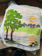 Borduurwerk bomen landschap retro vintage, Ophalen of Verzenden, Nieuw, Handborduren, Overige typen