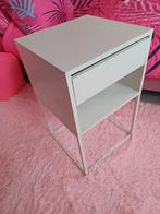 Wit hoog nachtkastje 60x45x45 cm met lade, Gebruikt, 45 tot 65 cm, Hout, 55 tot 70 cm