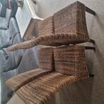 4 rieten stoelen, Huis en Inrichting, Stoelen, Ophalen, Gebruikt, Bruin, Riet of Rotan