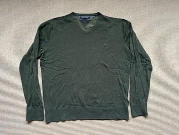 Tommy Hilfiger cotton silk trui groen maat L beschikbaar voor biedingen
