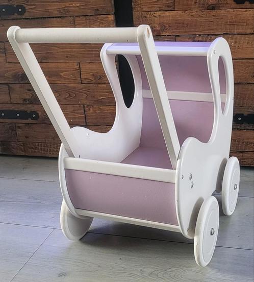 Houten poppenwagen, Kinderen en Baby's, Speelgoed | Poppen, Gebruikt, Overige typen, Ophalen