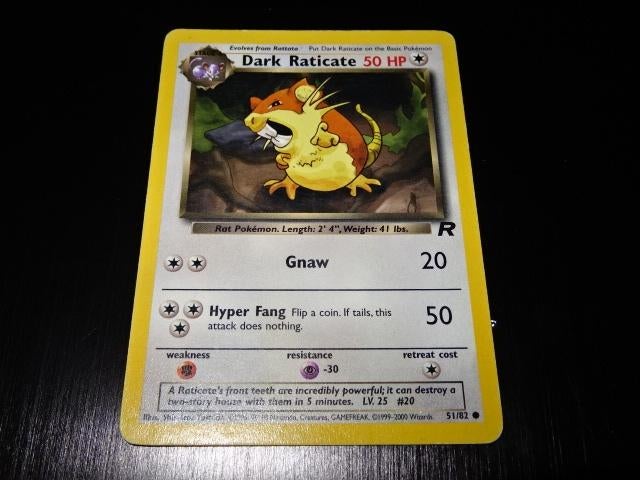 Pokemon kaart Dark Raticate 51/82, Ophalen of Verzenden, Gebruikt, Losse kaart