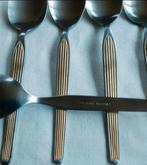 Edelstaal Roestvrij Duitse dessert thee lepels gouden streep, Huis en Inrichting, Ophalen of Verzenden, Gebruikt, Rvs of Chroom