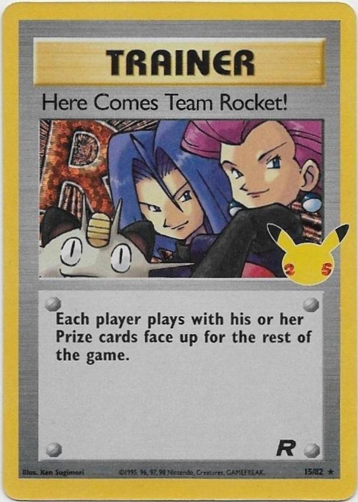 Celebrations,  Here Comes Team Rocket [holo] 15/25, Hobby en Vrije tijd, Verzamelkaartspellen | Pokémon, Nieuw, Losse kaart, Verzenden