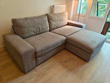 3-zits bank met hocker- IKEA KIVIK - grijs gemêleerd