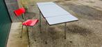 Formica uitschuiftafel met stoel., Verzamelen, Retro, Ophalen, Huis en Inrichting