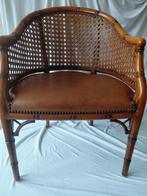 kuipstoel nep bamboe leer webbing Hollyw Regencystijl stoel, Huis en Inrichting, Stoelen, Ophalen, Gebruikt, Eén, Leer
