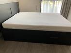 IKEA BRIMNES BED MET ACHTERBORD 160x200, Ophalen, Gebruikt, Wit, Tweepersoons