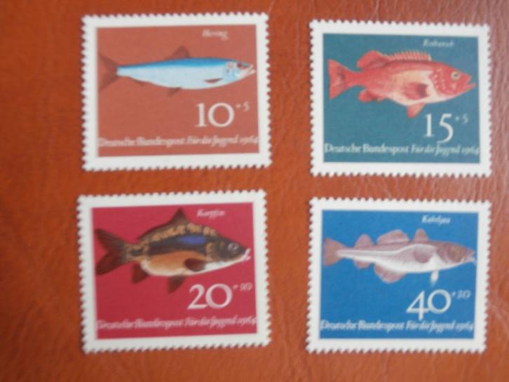 DUITSLAND 1964; serie VISSEN, Postzegels en Munten, Postzegels | Thematische zegels, Postfris, Dier of Natuur, Ophalen