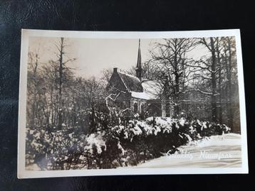 Kerk in sneeuwlandschap, stempel Leerbroek. 1948, fotokaart. beschikbaar voor biedingen