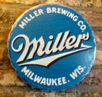 Handgeschilderd pub bord / Miller Beer / bier / metaal, Ophalen of Verzenden, Zo goed als nieuw, Reclamebord, Plaat of Schild