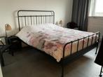 Zwart metalen Ikea bedframe 160x200, Zwart, Tweepersoons, Ophalen of Verzenden, Zo goed als nieuw