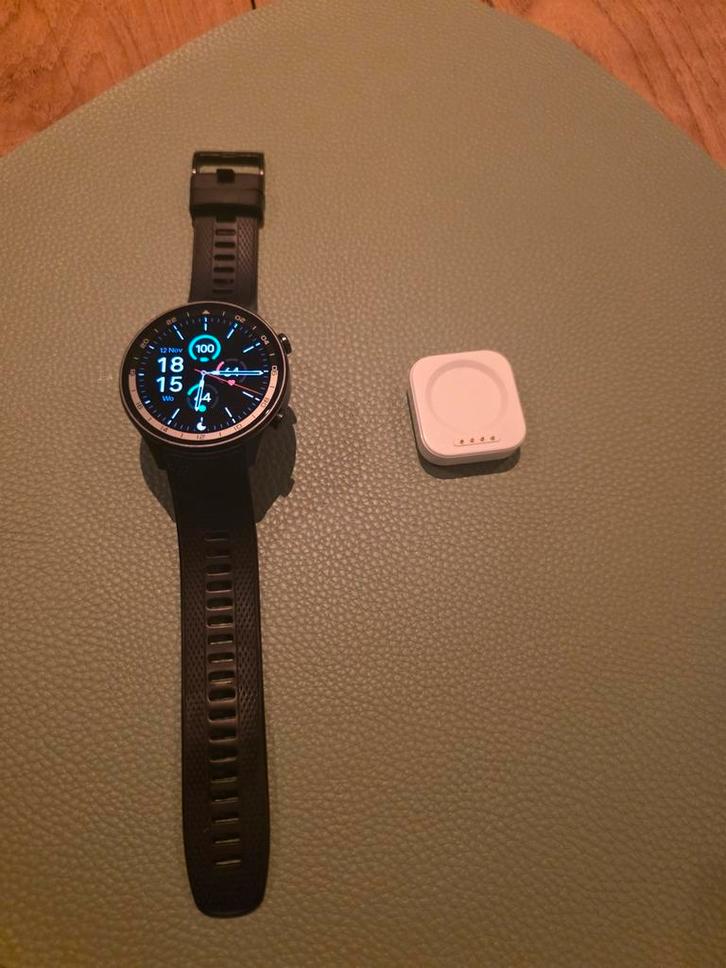 Oneplus Watch 2R Zwart - Smartwatch, Sieraden, Tassen en Uiterlijk, Smartwatches, Zo goed als nieuw, Android, Zwart, Afstand, Calorieverbanding