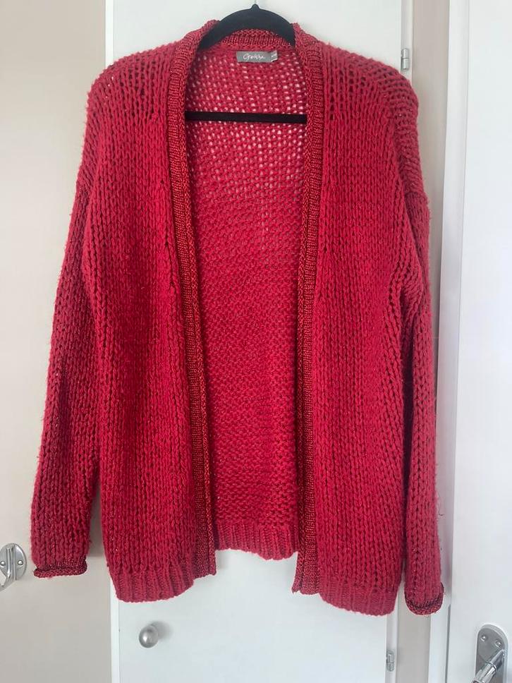 GEISHA rood gebreid vest maat M / L, Kleding | Dames, Truien en Vesten, Zo goed als nieuw, Maat 38/40 (M), Rood, Ophalen of Verzenden