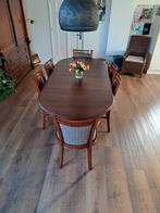 Complete set houten eethoek met 6 stoelen, Ophalen, Gebruikt, Bruin, Overige typen