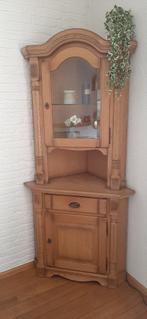 Hoek-vitrinekast, Huis en Inrichting, Kasten | Vitrinekasten, Ophalen, Eikenhout, 50 tot 100 cm, Zo goed als nieuw