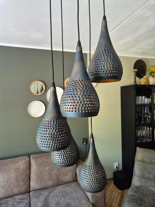 Punch Getrapte 5-lichts hanglamp – Nieuw, Huis en Inrichting, Lampen | Hanglampen, Zo goed als nieuw, 75 cm of meer, Metaal, Ophalen of Verzenden