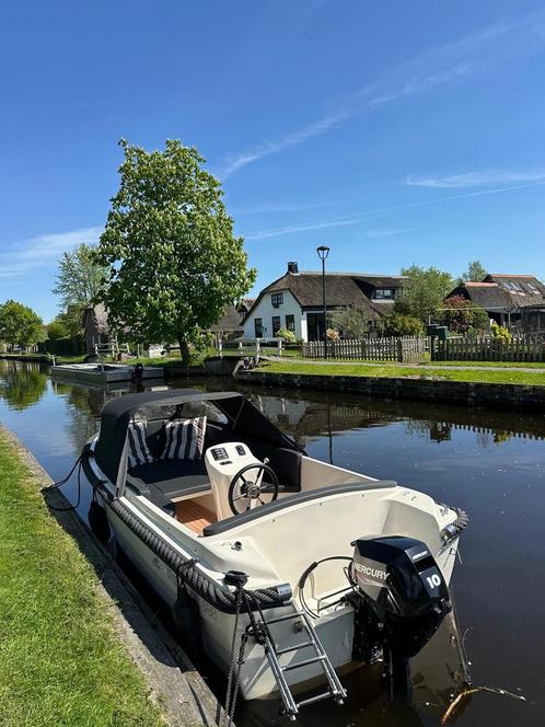 Waterreijk 485 met 15 pk mercury met trim, Watersport en Boten, Sloepen, Zo goed als nieuw, 10 tot 30 pk, 3 tot 6 meter, Buitenboordmotor