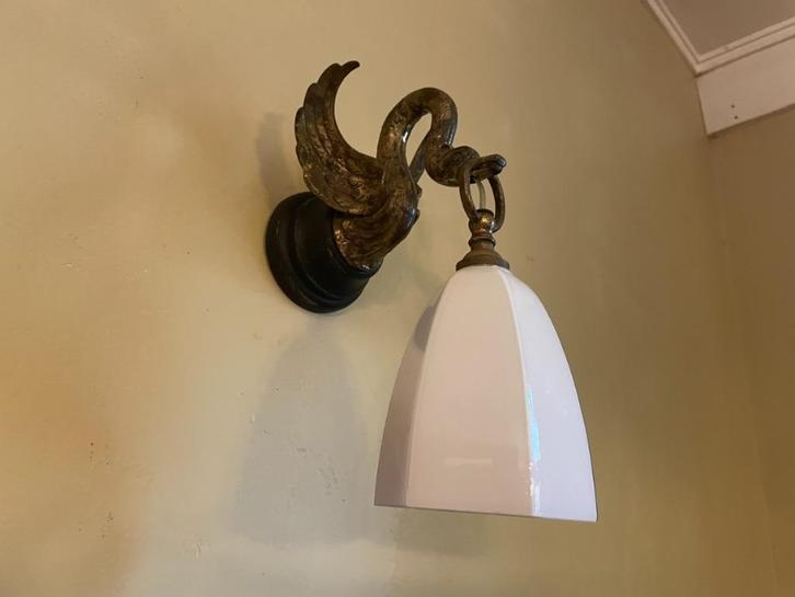 Bijzondere Wandlamp Douchelamp Muurlampje Messing Frans, Antiek en Kunst, Antiek | Lampen, Ophalen of Verzenden