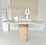 NIEUW: Exclusive Travertine Eettafel €3.350), 100 tot 150 cm, Ophalen of Verzenden, Zo goed als nieuw, Vijf personen of meer