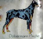 Borduurpatroon  Dobermann Pincher Hond   nr 9518, Nieuw, Handborduren, Patroon, Verzenden