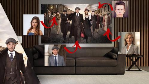 Unieke gepersonaliseerde schilderijen! Peaky Blinders & meer, Huis en Inrichting, Woonaccessoires | Schilderijen, Tekeningen en Foto's