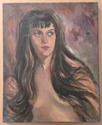 Portret dame. Naakt. Olieverf op doek., Antiek en Kunst, Ophalen of Verzenden