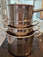 Boretti pannenset, Huis en Inrichting, Keuken | Potten en Pannen, Gebruikt, Pannenset, Ophalen of Verzenden, Rvs
