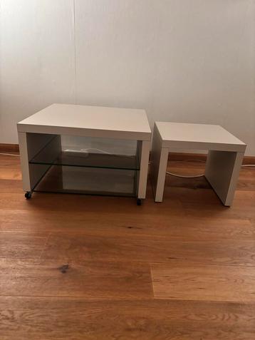 Drie witte bijzettafels / salontafels OF LOS!!!! beschikbaar voor biedingen